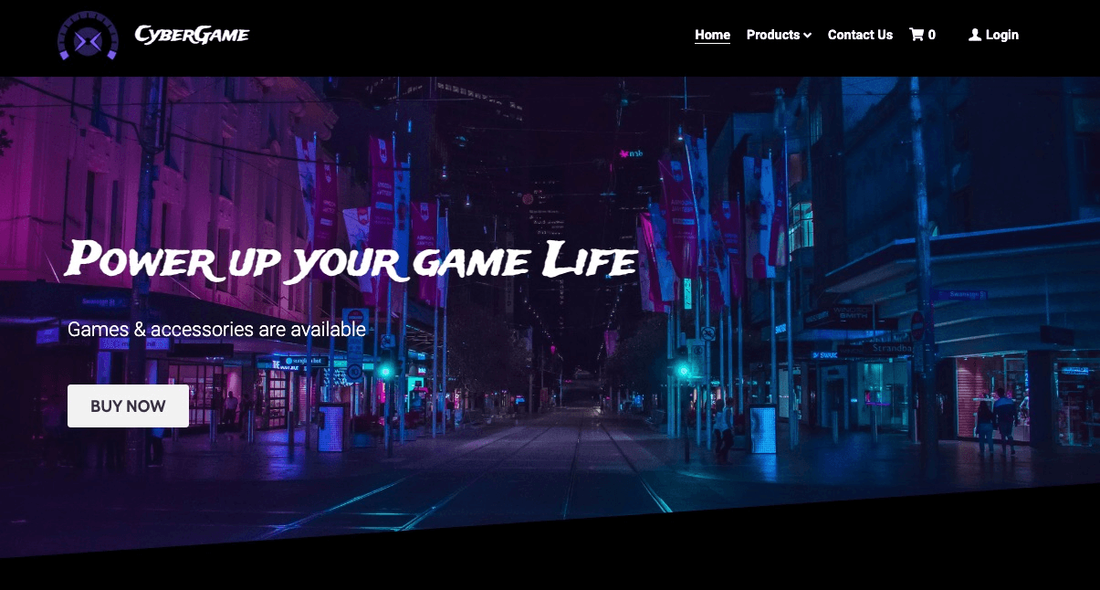 null CyberGame Template from Strikingly